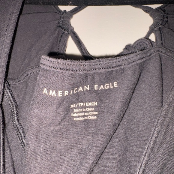 American Eagle Outfitters Charcoal Long Sleeve tie back Bodysuit - Picture 4 of 4